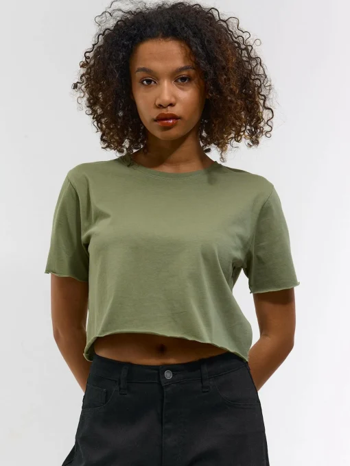 GATE Bawełniana koszulka o krótkim kroju| Koszulki I Topy·Koszulki|Koszulki I Topy·Crop Top ☀️
