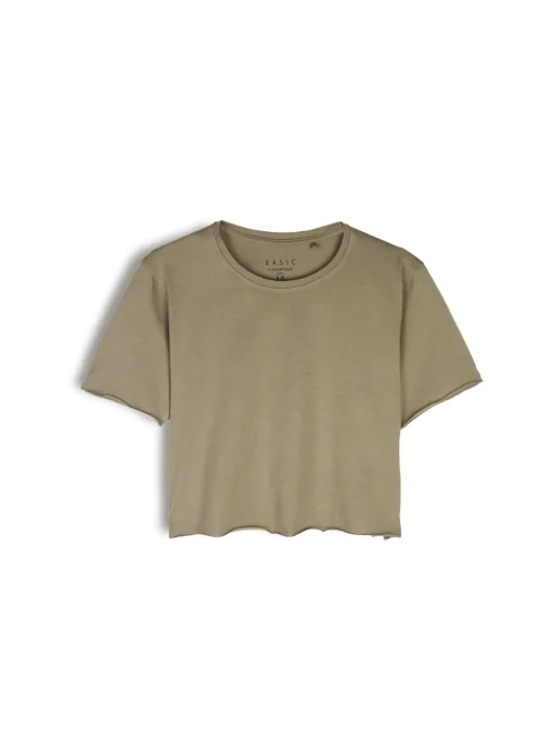 GATE Bawełniana koszulka o krótkim kroju| Koszulki I Topy·Koszulki|Koszulki I Topy·Crop Top ☀️