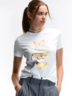 GATE Bawełniana koszulka z nadrukiem| Koszulki I Topy·Koszulki|Koszulki I Topy·Koszulki Z Nadrukiem