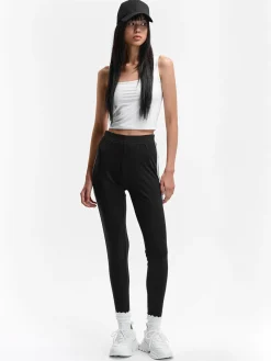 GATE Bawełniane legginsy z paskami| Spodnie·Legginsy