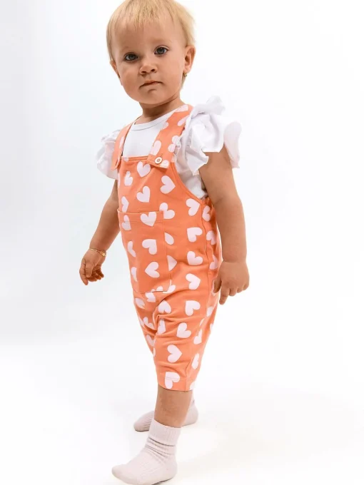 GATE Bawełniane spodnie na szelkach|Dzieci Baby