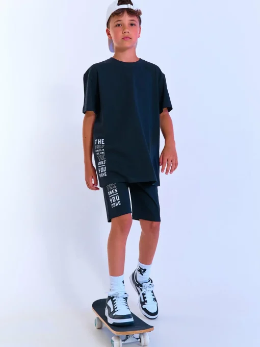 GATE Bawełniany t-shirt oversize z nadrukiem|Dzieci Chłopcy·Koszulki