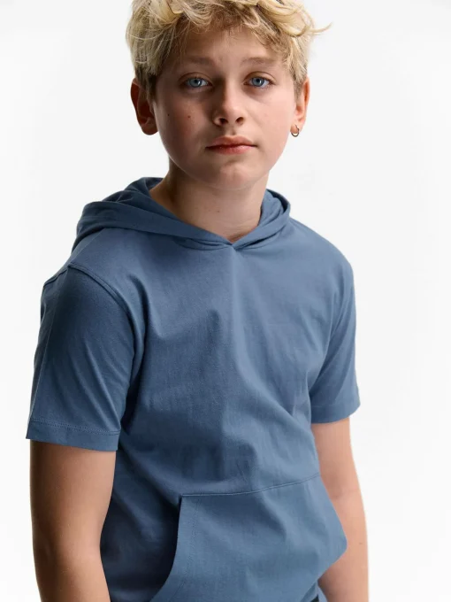 GATE Bawełniany T-shirt z kapturem|Dzieci Chłopcy·Koszulki