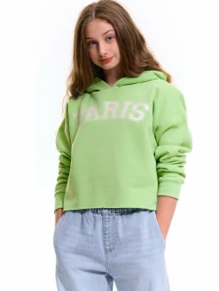 GATE Bluza oversize z błyszczącym napisem|Dzieci Dziewczynki·Bluzki