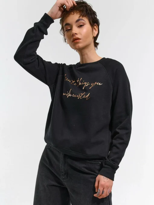 GATE Bluza z metalicznym napisem| Swetry I Bluzy·Bluzy