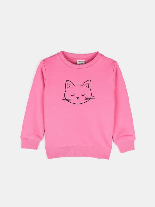 GATE Bluza z nadrukiem kota|Dzieci Dziewczynki·Bluzki
