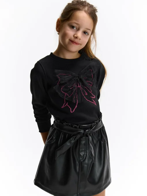 GATE Bluza z tiulową kokardką|Dzieci Dziewczynki·Bluzki