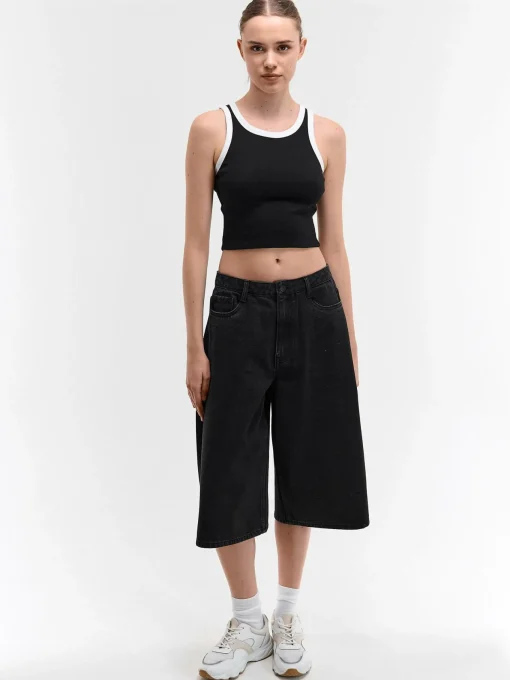 GATE Bokserka z żebrowanej dzianiny| Koszulki I Topy·Podkoszulki ☀️|Koszulki I Topy·Crop Top ☀️