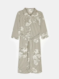 GATE Damska sukienka w kwiaty z rękawem 3/4| Kategorie·Sukienki