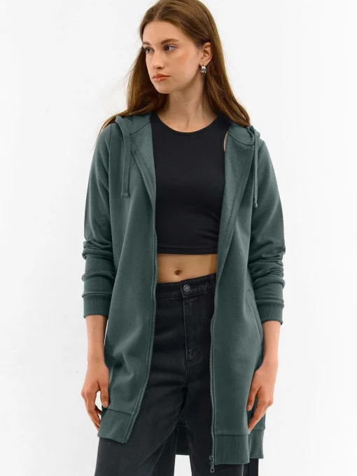 GATE Długa bluza na zamek| Swetry I Bluzy·Bluzy
