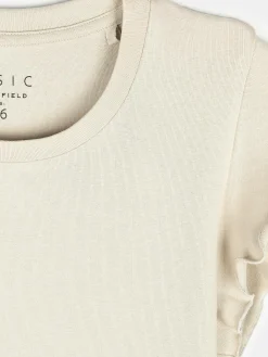GATE Elastyczny T-shirt z falbankami| Koszulki I Topy·Koszulki