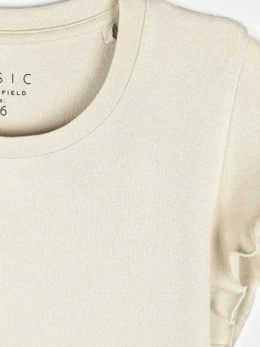 GATE Elastyczny T-shirt z falbankami| Koszulki I Topy·Koszulki