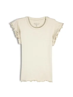 GATE Elastyczny T-shirt z falbankami| Koszulki I Topy·Koszulki