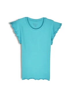 GATE Elastyczny T-shirt z falbankami| Koszulki I Topy·Koszulki
