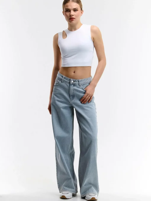 GATE Gładki top z wycięciem| Koszulki I Topy·Podkoszulki ☀️|Koszulki I Topy·Crop Top ☀️