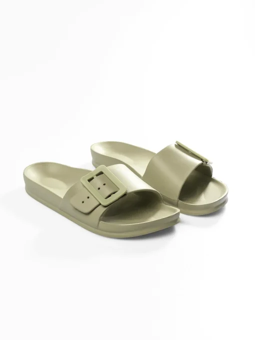 GATE Gumowe klapki z klamrą| Buty