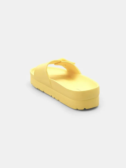 GATE Gumowe klapki z klamrą na platformie| Buty