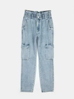 GATE Jeansy typu cargo typu „paperbag”.| Spodnie·Jeansy