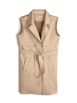 GATE Kamizelka z paskiem z imitacji zamszu| Kurtki I Płaszcze·Kamizelki