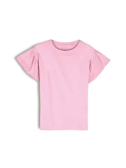 GATE Klasyczny bawełniany t-shirt z marszczeniami| Koszulki I Topy·Koszulki