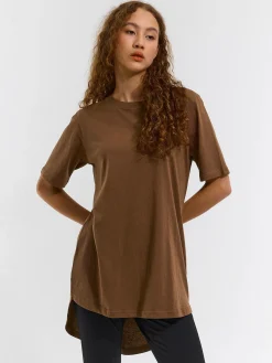 GATE Klasyczny długi t-shirt z bawełny| Koszulki I Topy·Koszulki