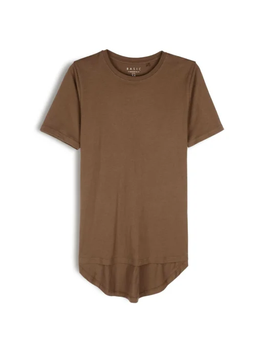 GATE Klasyczny długi t-shirt z bawełny| Koszulki I Topy·Koszulki