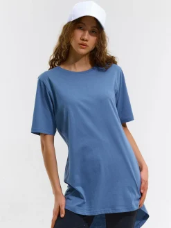 GATE Klasyczny długi t-shirt z bawełny| Koszulki I Topy·Koszulki