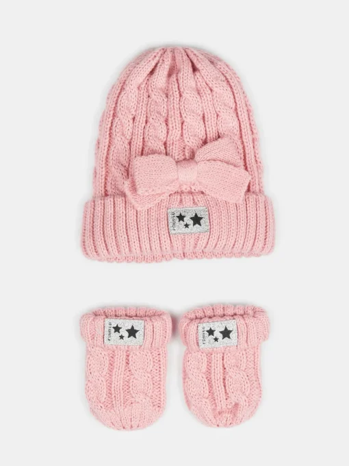 GATE Komplet czapka i rękawiczki dla niemowlaka /0-12M/|Dzieci Akcesoria|Baby