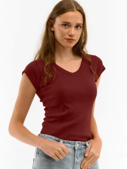 GATE Koszulka z dekoltem w serek| Koszulki I Topy·Koszulki