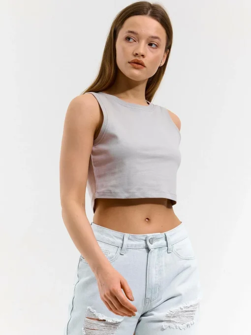 GATE Krótki, bawełniany top bez rękawów| Koszulki I Topy·Podkoszulki ☀️|Koszulki I Topy·Crop Top ☀️
