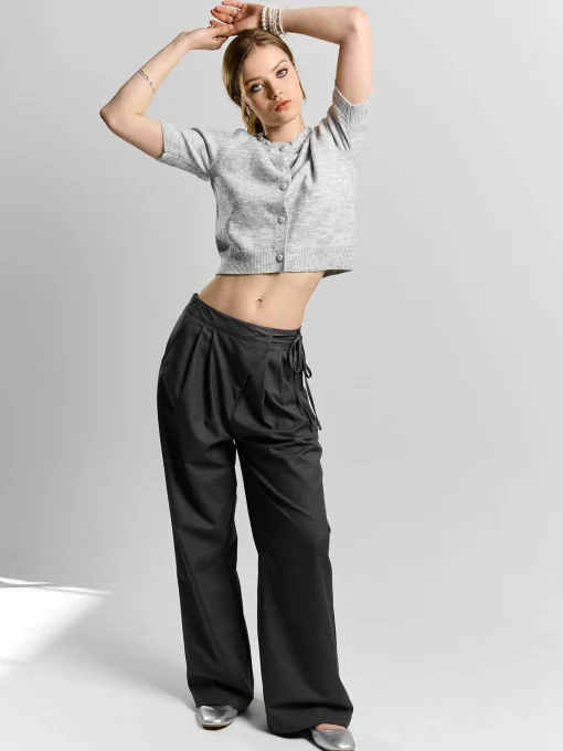 GATE Krótki sweterek z perełkami| Koszulki I Topy·Topy|Koszulki I Topy·Crop Top ☀️