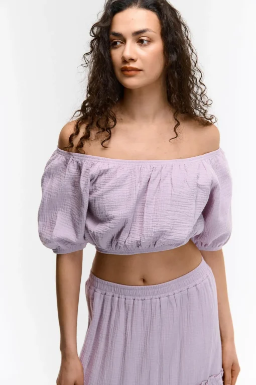 GATE Krótki top z bawełny| Koszulki I Topy·Topy|Koszulki I Topy·Crop Top ☀️