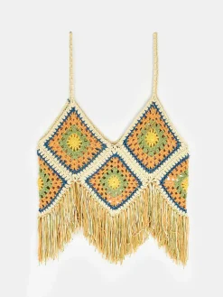 GATE Krótki top z dzianiny strukturalnej| Koszulki I Topy·Topy|Koszulki I Topy·Crop Top ☀️
