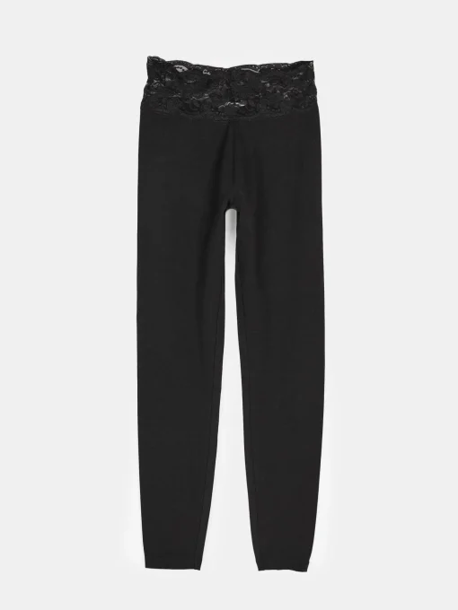 GATE Legginsy z koronkową talią| Spodnie·Legginsy
