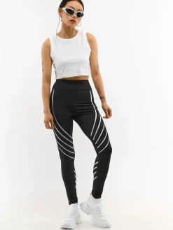 GATE Legginsy z odblaskowymi paskami| Spodnie·Legginsy