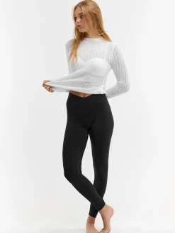 GATE Legginsy z paskiem w kształcie litery V| Spodnie·Legginsy