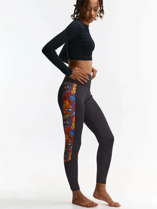 GATE Leginsy sportowe z nadrukiem| Spodnie·Legginsy
