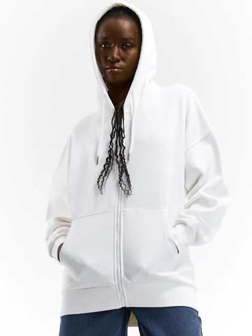 GATE Oversize'owa bluza zapinana na zamek i z kapturem| Swetry I Bluzy·Bluzy