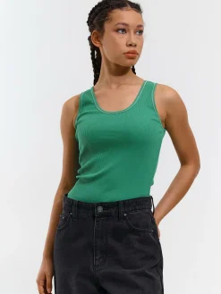 GATE Podstawowy prążkowany podkoszulek z ozdobną nicią| Koszulki I Topy·Podkoszulki ☀️