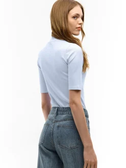 GATE Prążkowany top z golfem| Koszulki I Topy·Topy|Koszulki I Topy·Golfy