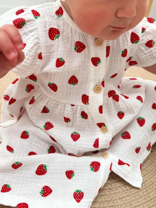 GATE Sukienka z bawełnianego muślinu|Dzieci Baby