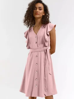 GATE Sukienka z marszczonymi rękawami| Kategorie·Sukienki