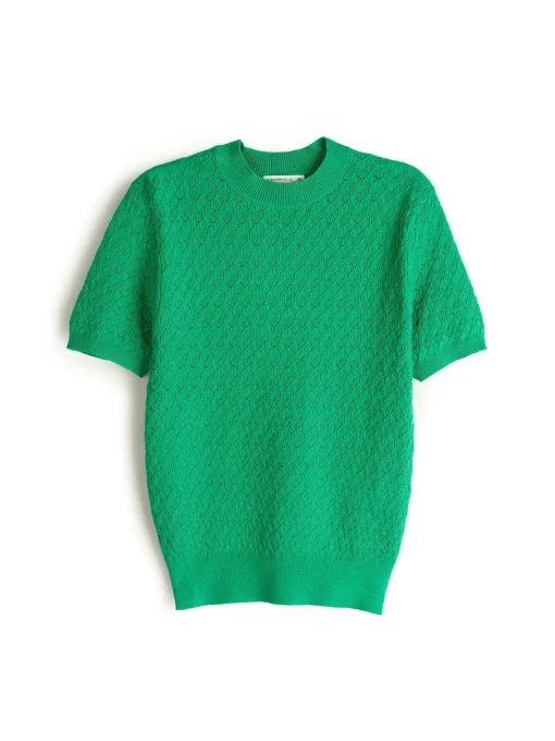 GATE Sweter z krótkim rękawem| Koszulki I Topy·Topy|Swetry I Bluzy·Swetry
