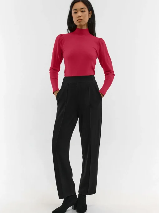 GATE Sweter z marszczonymi rękawami| Koszulki I Topy·Golfy|Swetry I Bluzy·Swetry