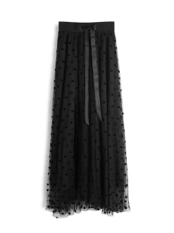 GATE Tiulowa spódnica maxi w kropki| Kategorie·Spódnice ☀️