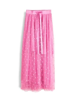 GATE Tiulowa spódnica maxi w kropki| Kategorie·Spódnice ☀️