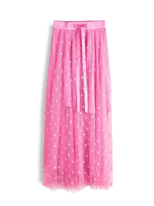 GATE Tiulowa spódnica maxi w kropki| Kategorie·Spódnice ☀️