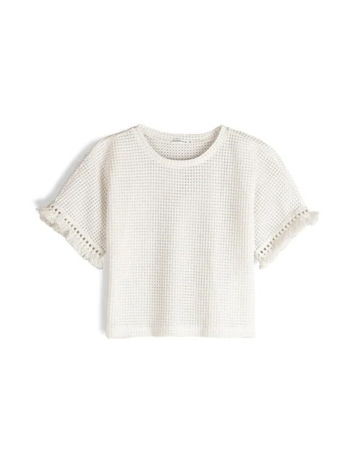 GATE Top damski z tkaniny strukturalnej| Koszulki I Topy·Topy|Koszulki I Topy·Crop Top ☀️