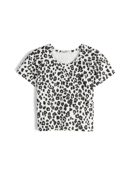 GATE Top z metalicznym nadrukiem zwierzęcym| Koszulki I Topy·Topy|Koszulki I Topy·Crop Top ☀️