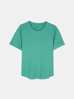 GATE T-shirt basic z bawełny z okrągłym dołem| Koszulki I Topy·Koszulki